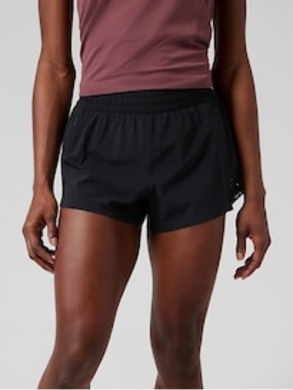 Black Athleta Hustle 3 inch Shorts